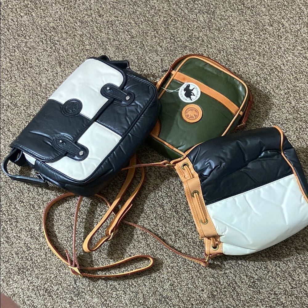 Vintage Black, Green, and White Bags